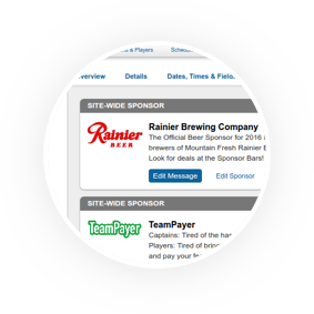 League sponsor control panel