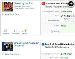 Players have their own home page